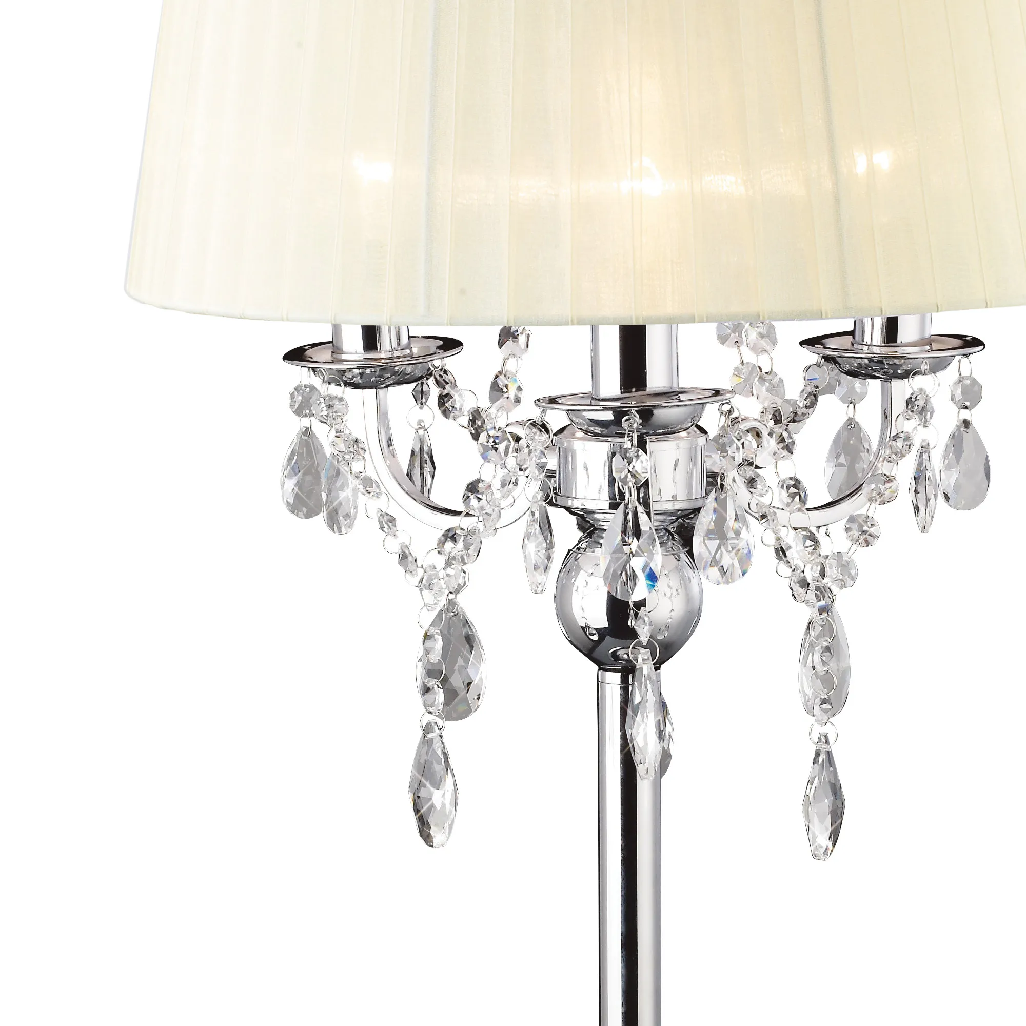Olivia Crystal 61cm 3 Light Table Lamp IL30062/CR  Diyas Olivia Polished Chrome-Ivory Cream
